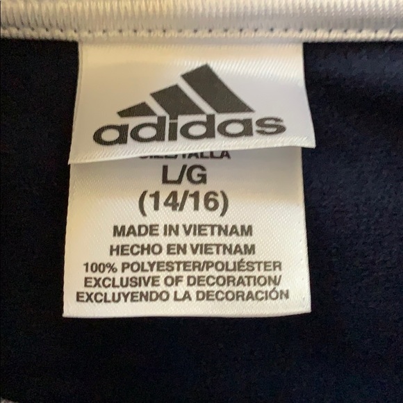 Adidas Navy and White Track Jacket for boys - Picture 3 of 5